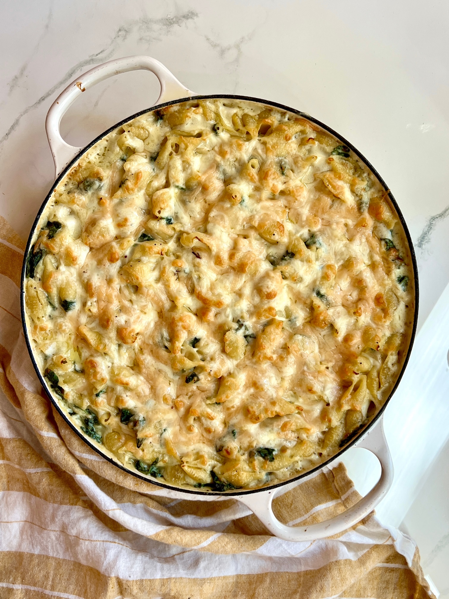 creamed spinach mac & cheese