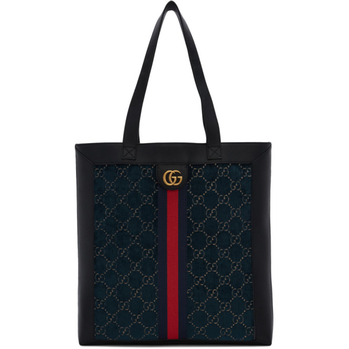 Gucci-Blue-Velvet-GG-Tote