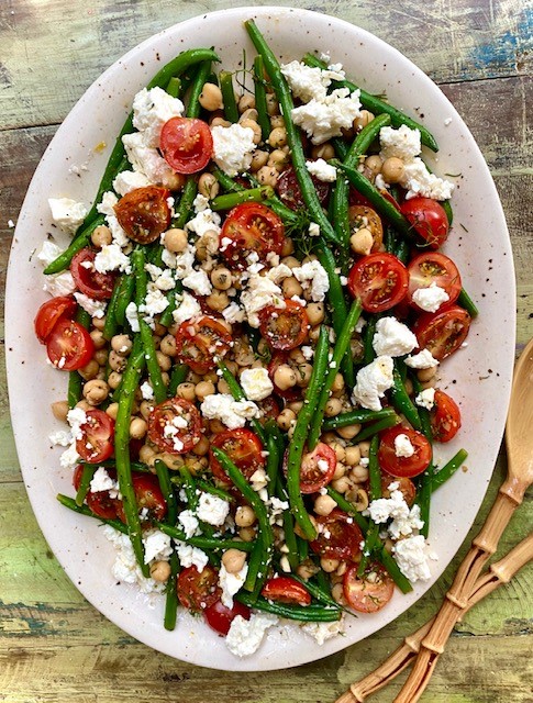 Tomato-Green Bean Salad with Chickpeas, Feta & Dill – A Sutherland Belle