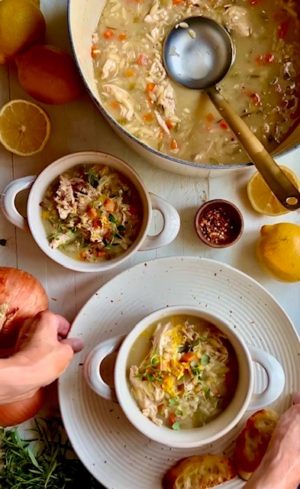 Lemon Chicken Orzo Soup