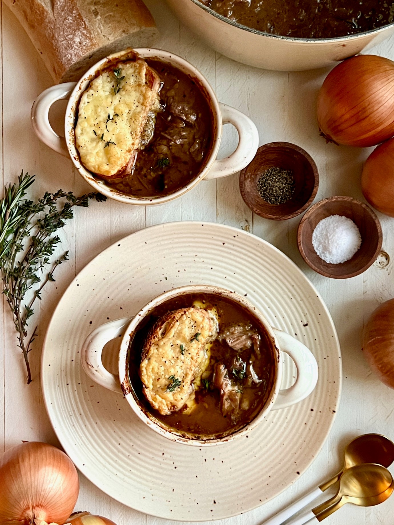 French Onion & Mushroom Stew with Slow Braised Short Ribs