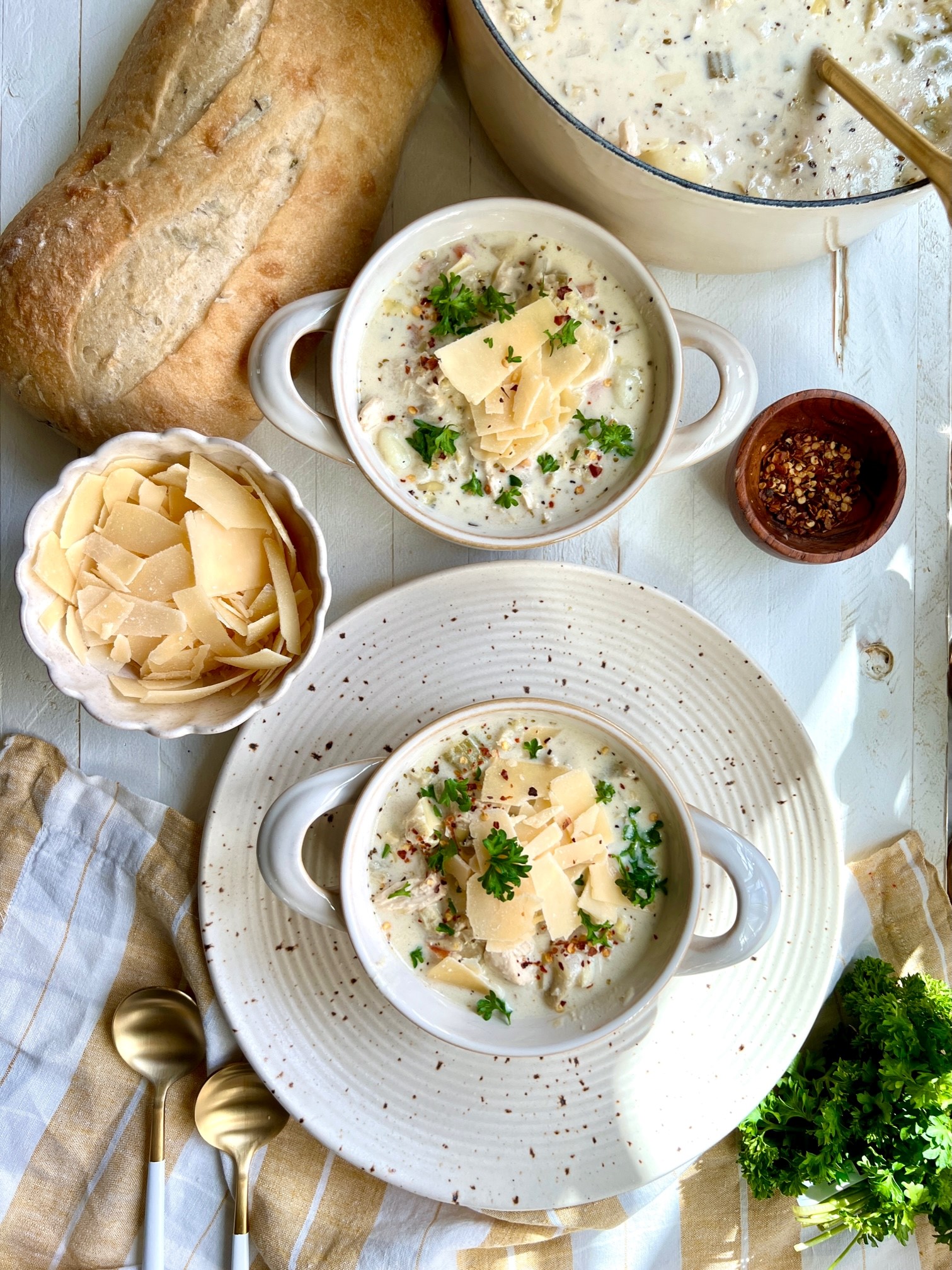 Creamy Lemon Chicken Gnocchi Soup with Artichoke Hearts