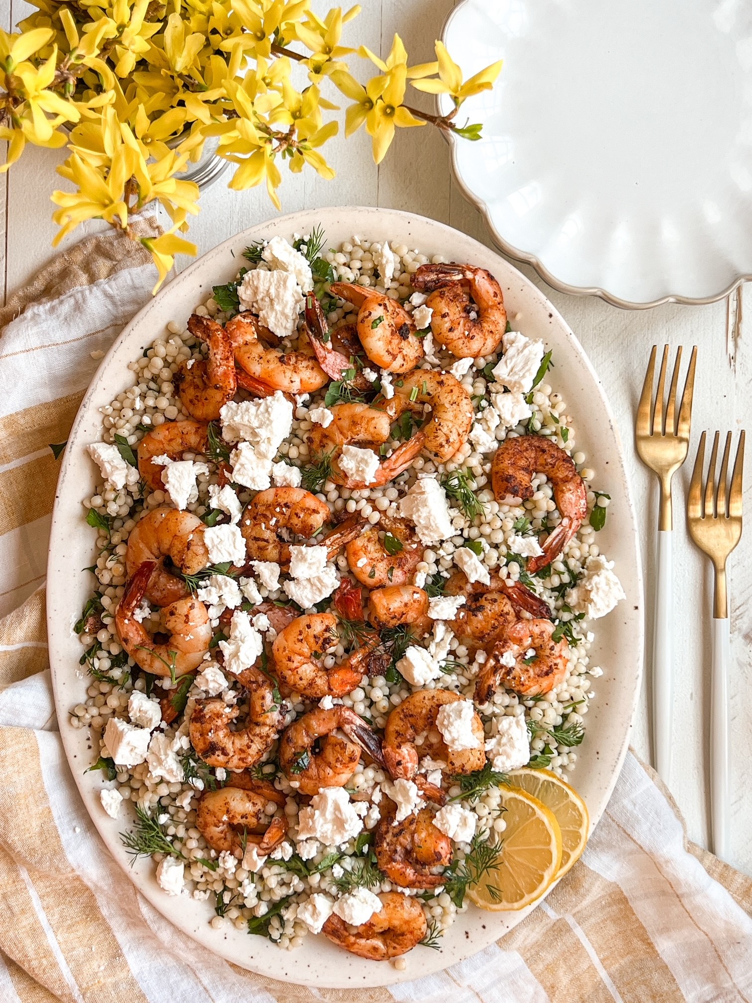 Mediterranean Shrimp & Herbed Couscous Salad