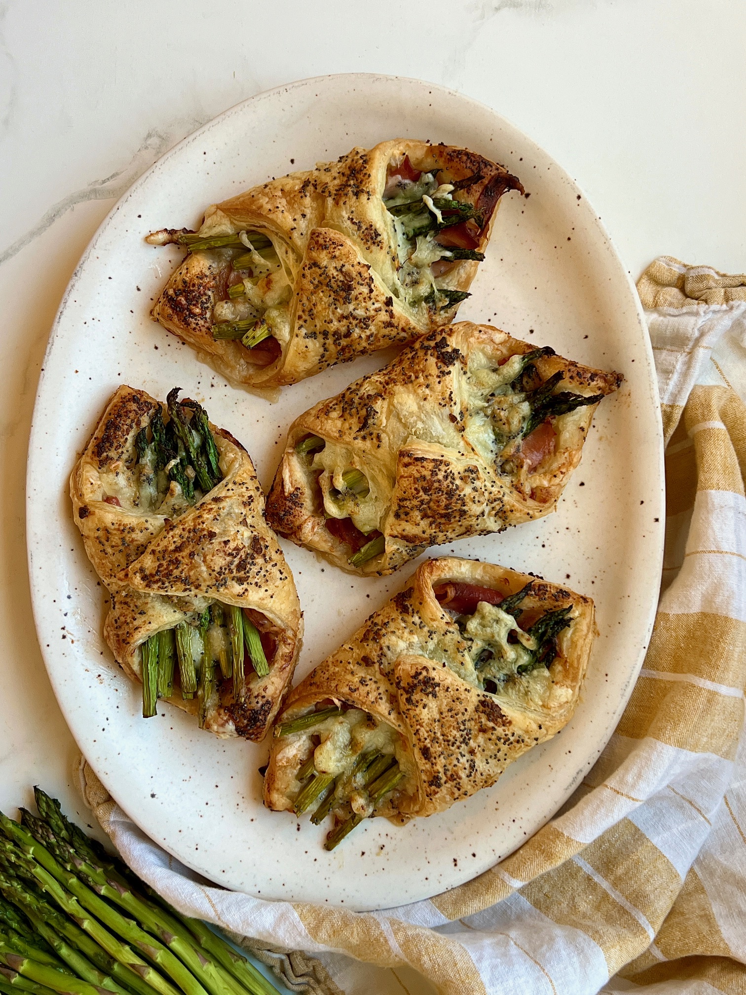 Asparagus & Country Ham Puff Pastry Bundles