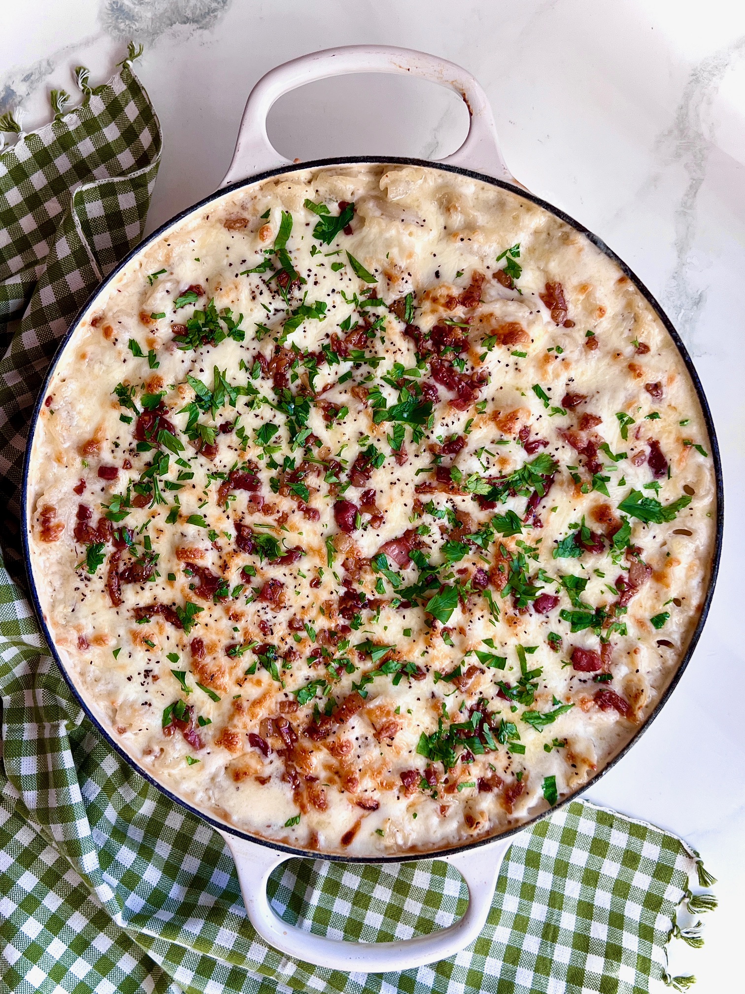 Creamy White Four Cheese with Pancetta Mac & Cheese