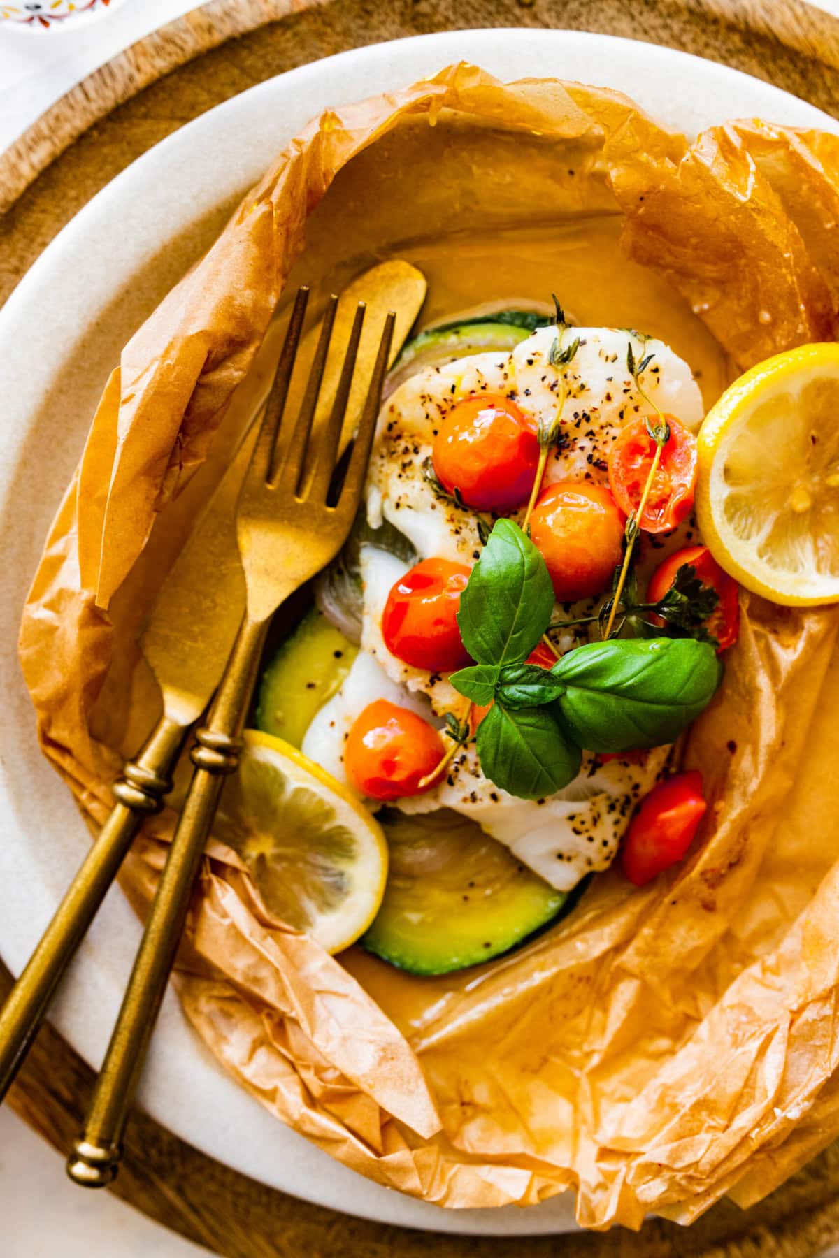 Baked Cod in Parchment