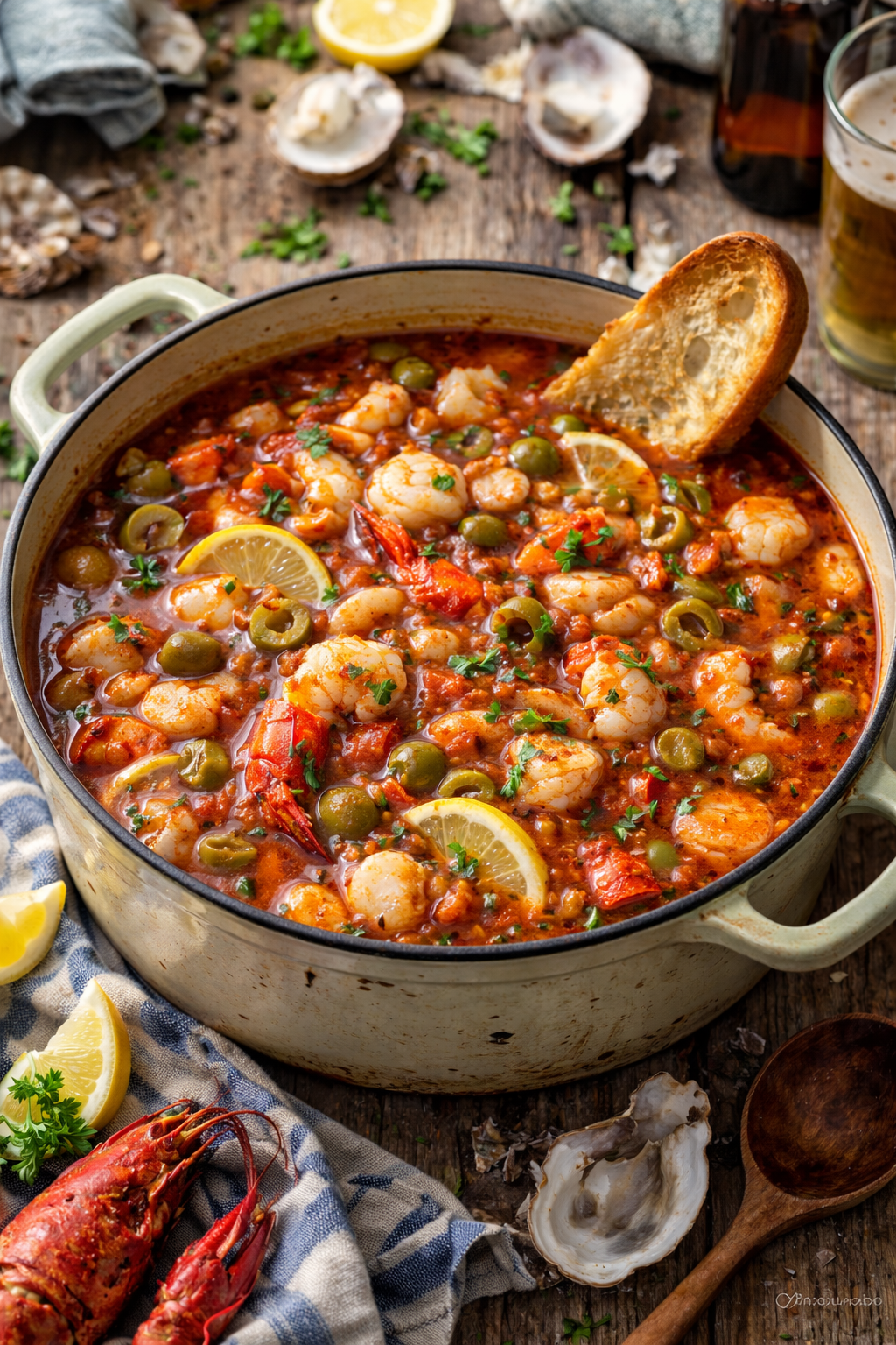 Spicy Bloody Mary Seafood Soup