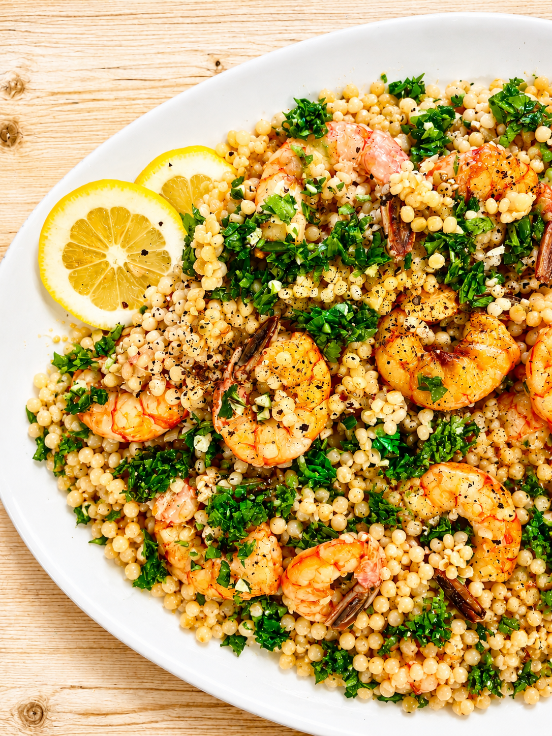 Shrimp Scampi with Pearl Couscous & Lemon Herb Gremolata